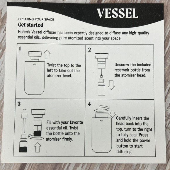 Essential Oil Diffuser by HOHM Portable & Waterless in BLACK NEW (MSRP $100) - Picture 7 of 10